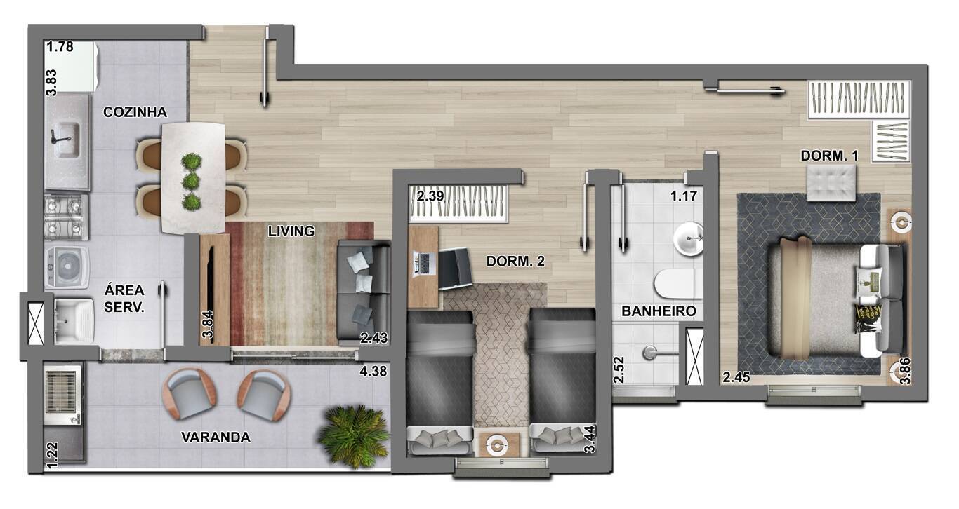 Apartamento, 2 quartos, 54 m² - Foto 13