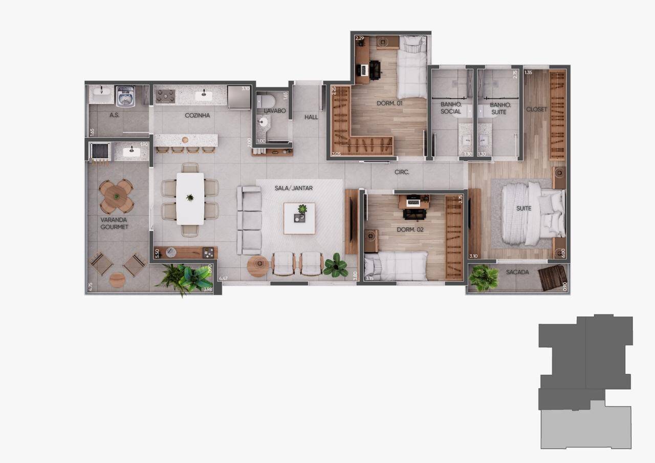 Apartamento, 3 quartos - Foto 15